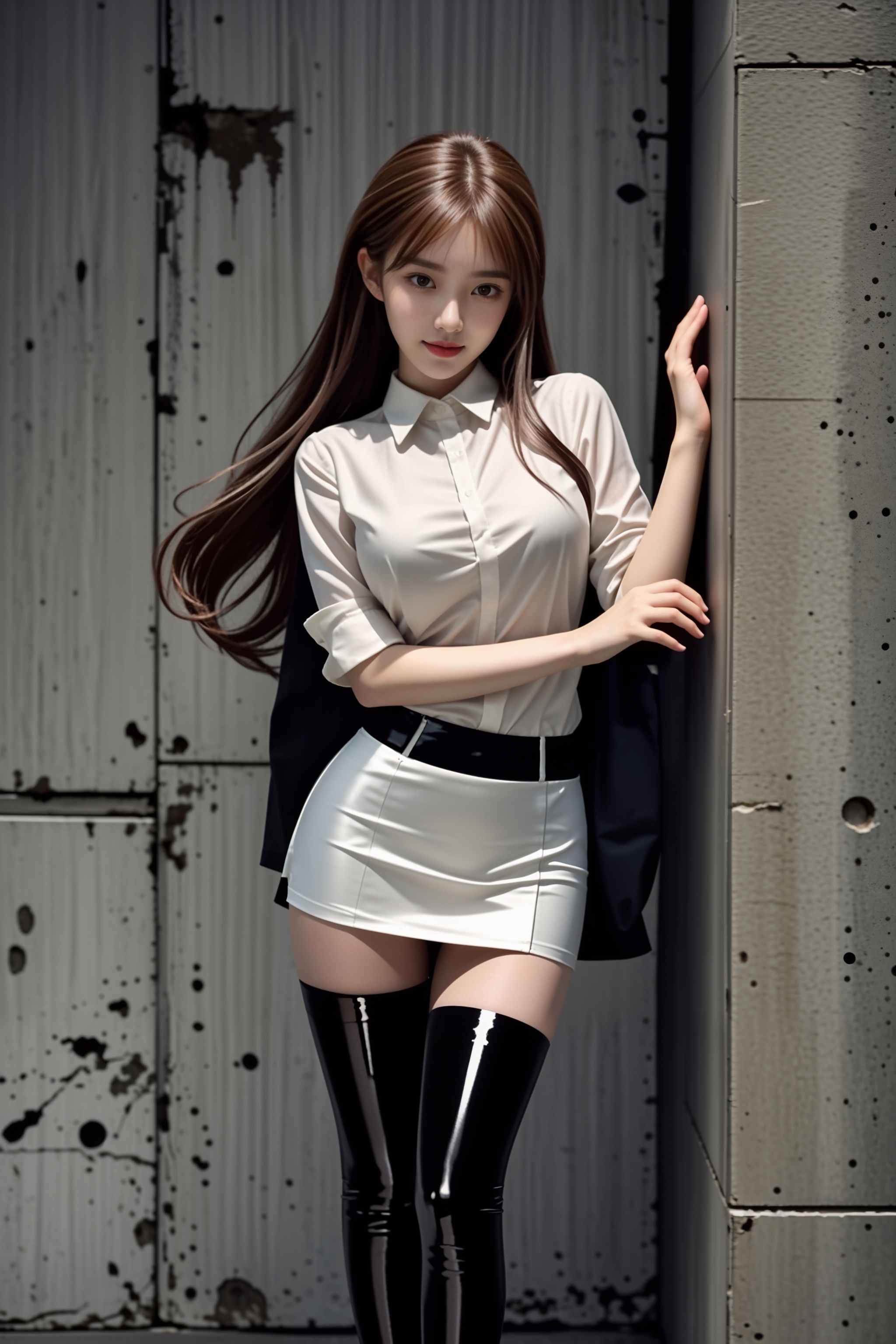 长发黑色性感裤妹妹图